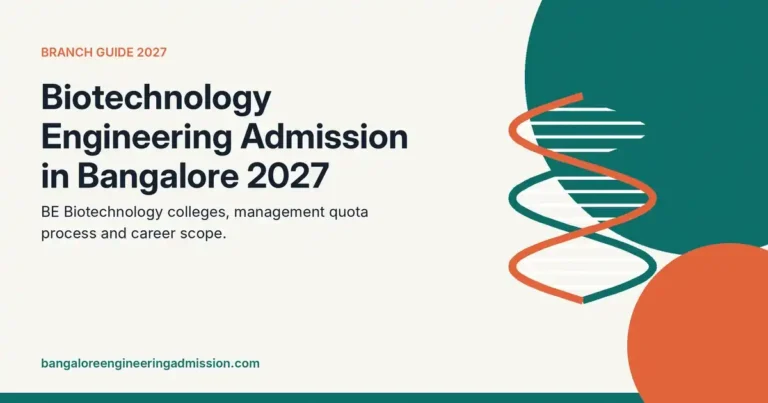 Biotechnology engineering admission in Bangalore 2027