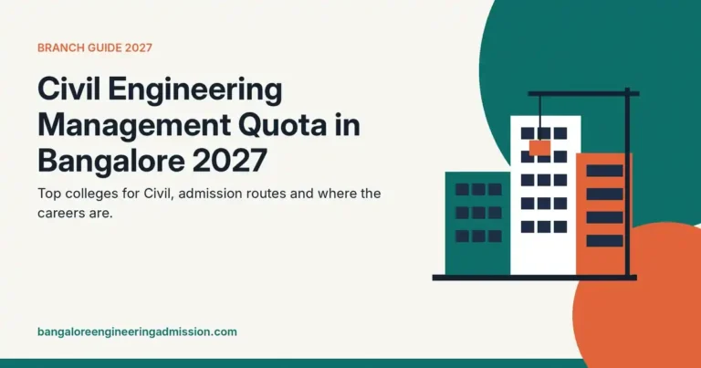 Civil engineering management quota Bangalore 2027