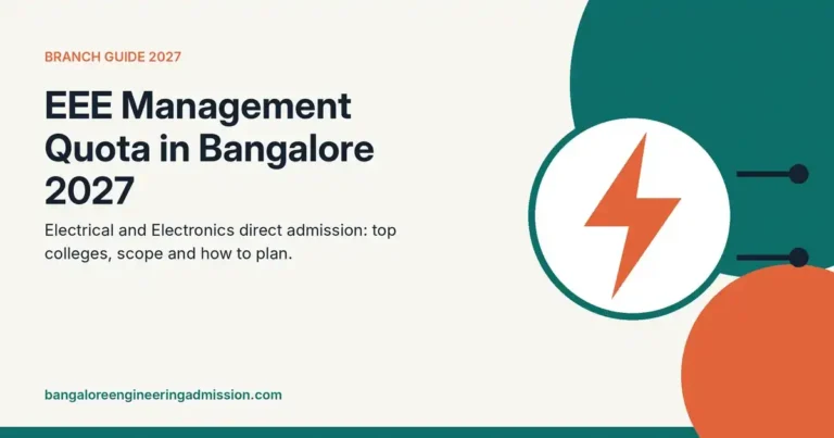 EEE management quota admission in Bangalore engineering colleges 2027